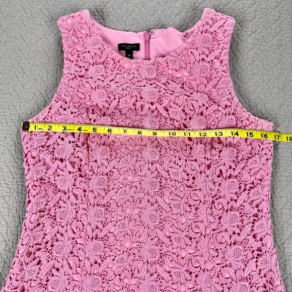 Talbots Dresses & Skirts - Talbots Lace Sleeveless Sheath Dress Pink Cotton Knee-length Size 6 Petite